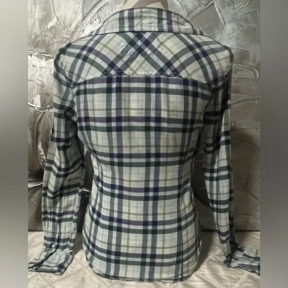 Aeropostale 2010 Green & Purple Y2K Western Long Sleeve Flannel Button Up Size S - Picture 16 of 16